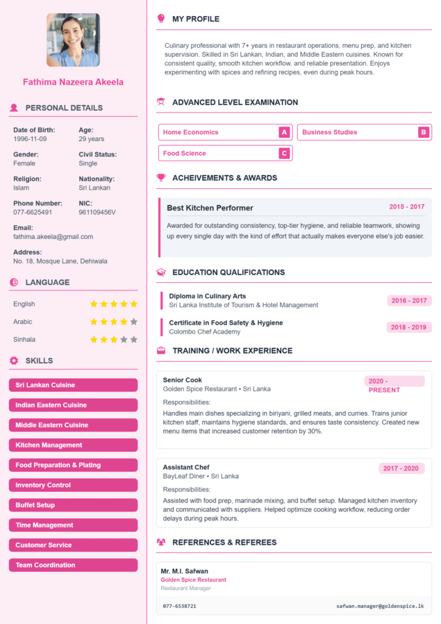CV template preview 4