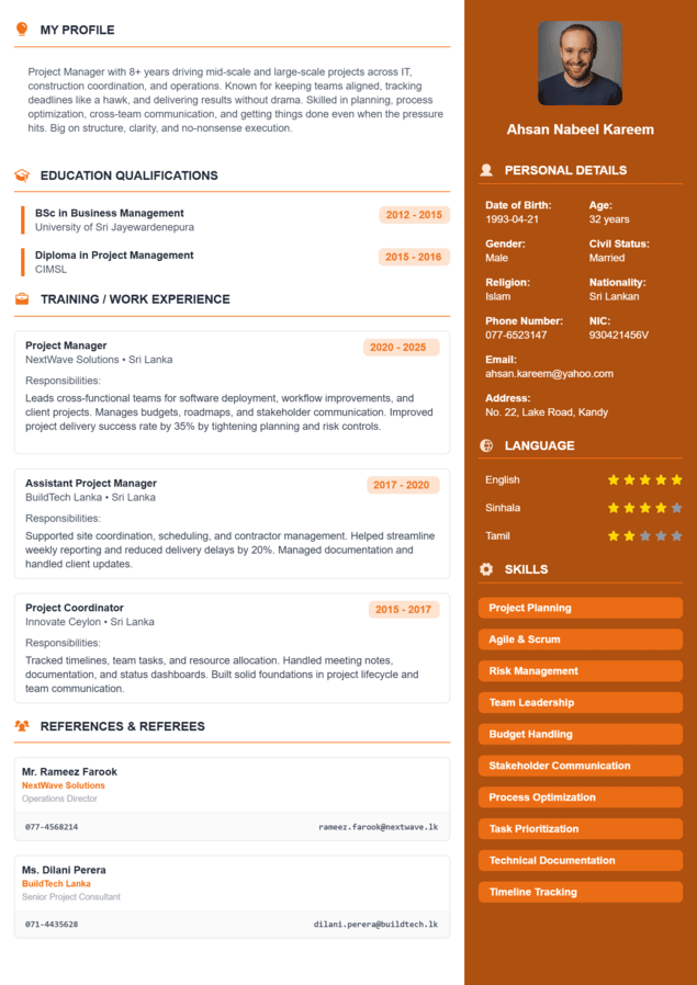 CV template preview 5