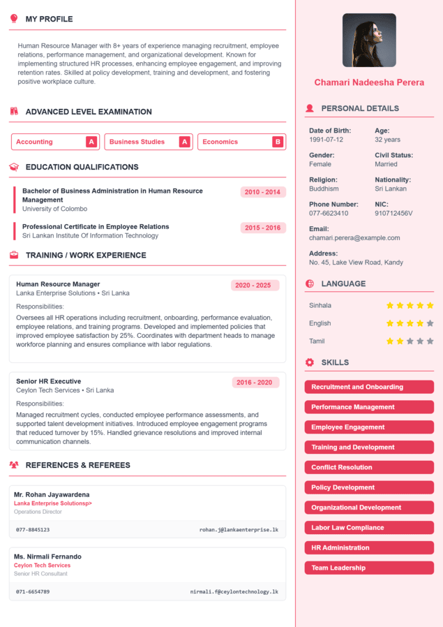 CV template preview 6